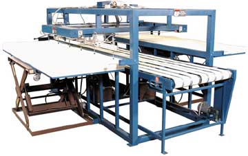 Foam sheet feeder and destacker.